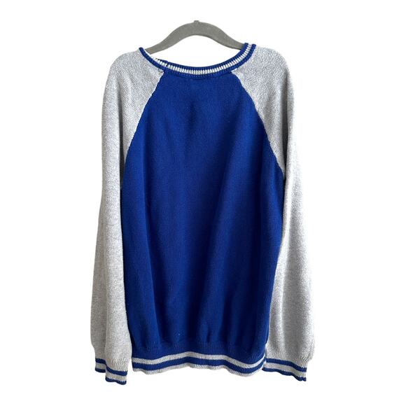 Gymboree Blue Gray Raglan Colorblock Cotton Sweater M 7 8 Boys - Picture 3 of 8